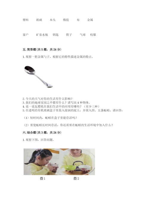 教科版二年级上册科学期末测试卷（夺冠）word版.docx