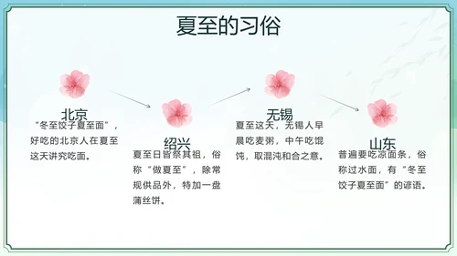 绿色中国风二十四节气之夏至带内容PPT模板
