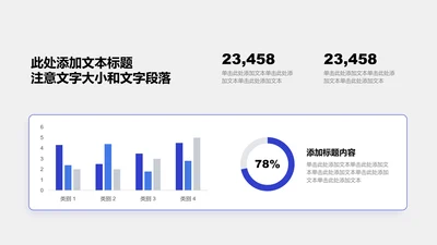 图表页-蓝色商务风2项柱状图饼图