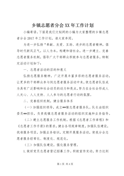 乡镇志愿者分会某年工作计划.docx