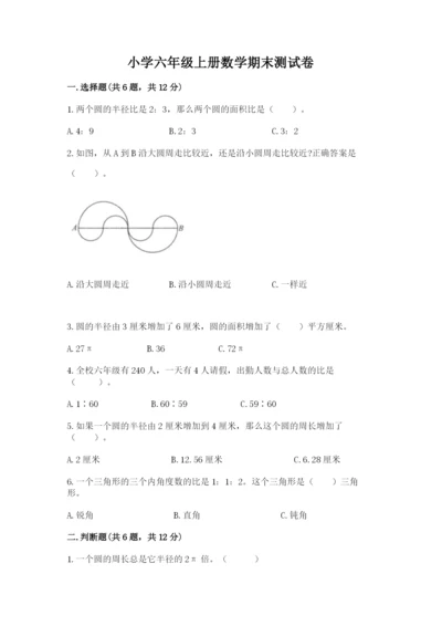 小学六年级上册数学期末测试卷及完整答案一套.docx
