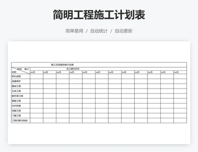 简明工程施工计划表
