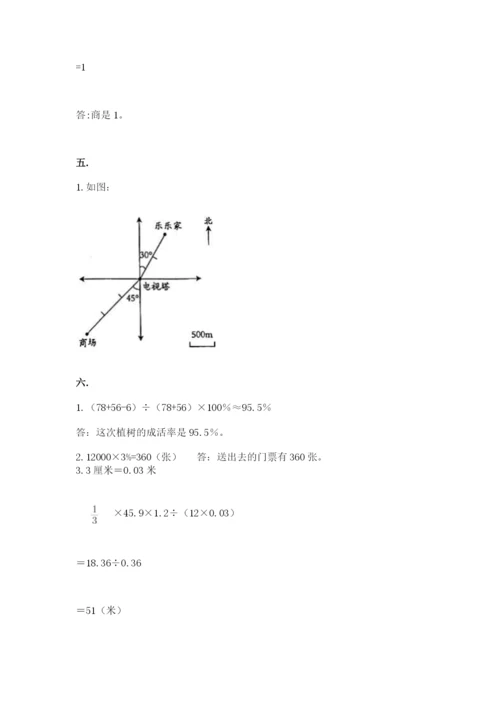 人教版数学小升初模拟试卷及完整答案【典优】.docx