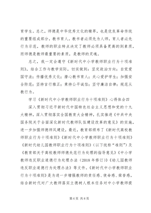 学习《新时代中小学教师职业行为十项准则》心得体会4篇.docx