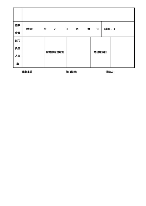 借款申请单借款审批单