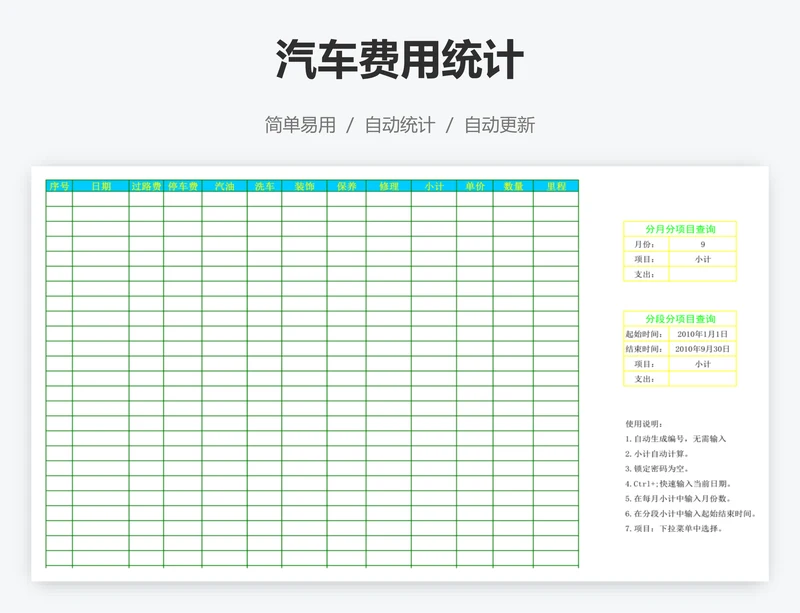 汽车费用统计