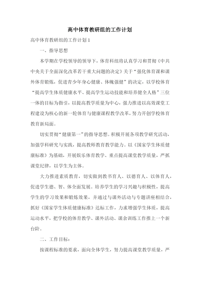 高中体育教研组的工作计划.docx