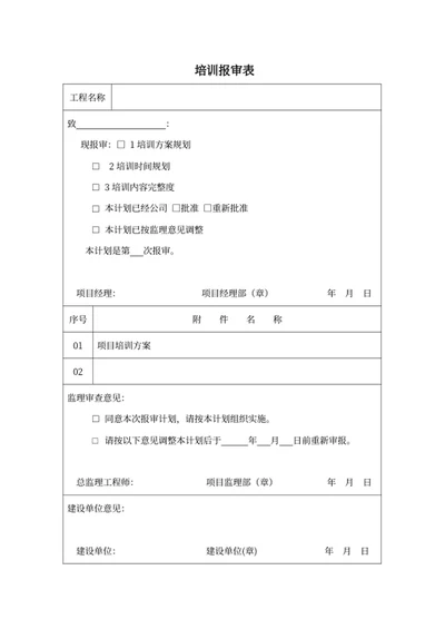 培训报审表