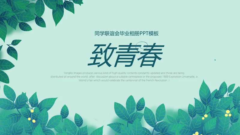 致青春毕业纪念册动态PPT模板