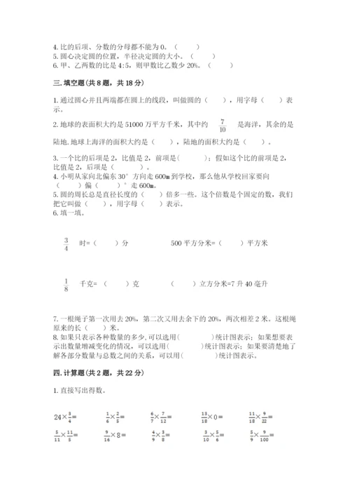 小学数学六年级上册期末测试卷（名师推荐）word版.docx