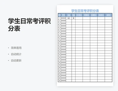 学生日常考评积分表