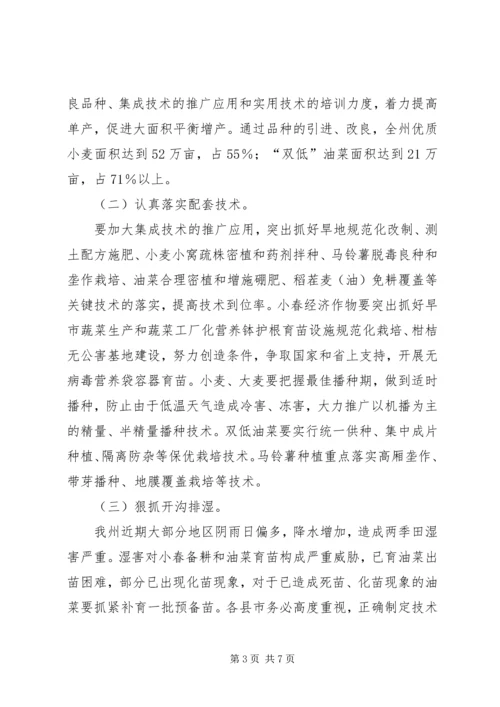 关于做好小春增收增产的工作意见.docx