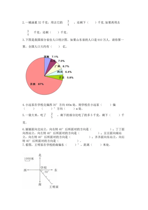 人教版六年级上册数学期末测试卷附答案（轻巧夺冠）.docx