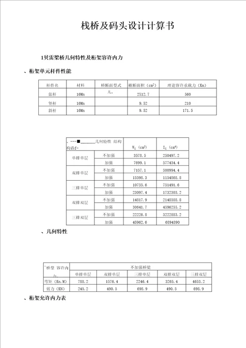 栈桥及码头设计计算书