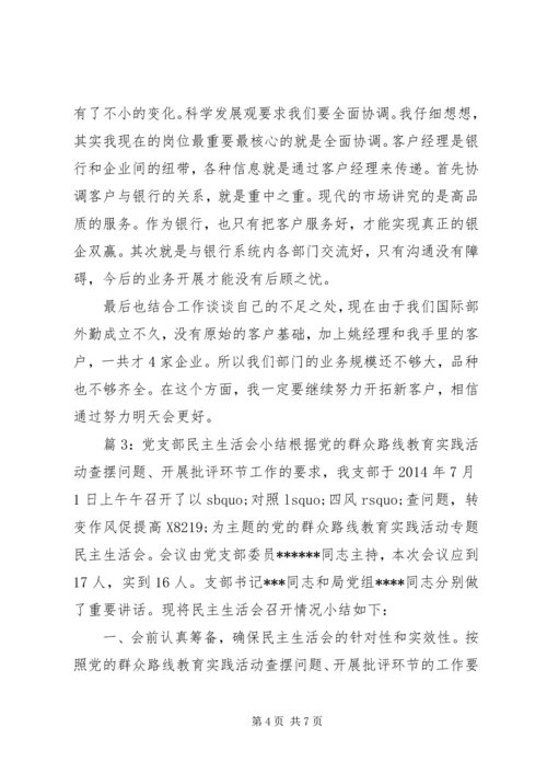 党支部民主生活会小结.docx