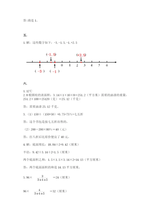 人教版六年级数学小升初试卷附答案【实用】.docx