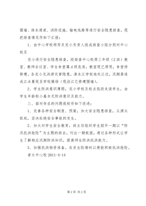 学校防汛安全自检自查工作汇报_1 (5).docx