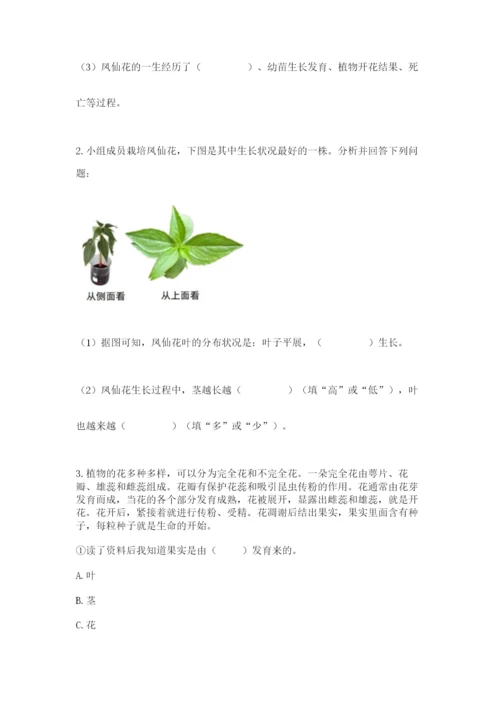 科学四年级下册第一单元植物的生长变化测试卷（a卷）.docx