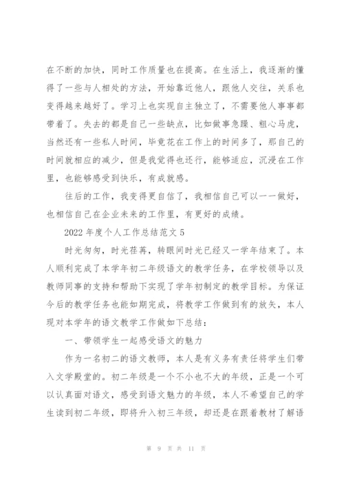 2022年度个人工作总结范文.docx