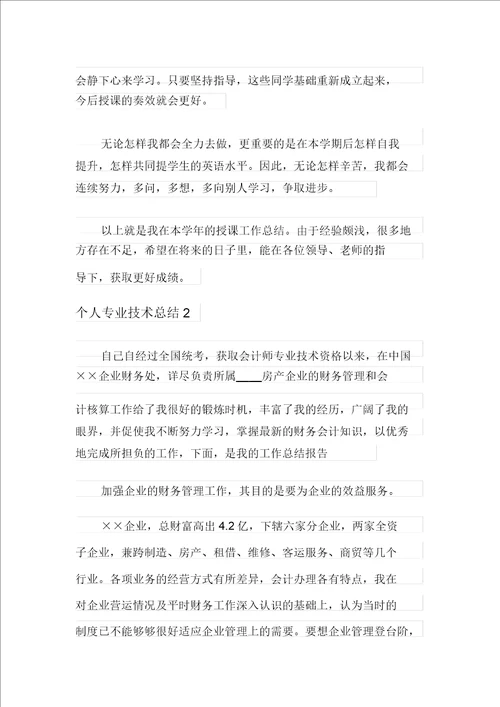 实用模板个人专业技术总结