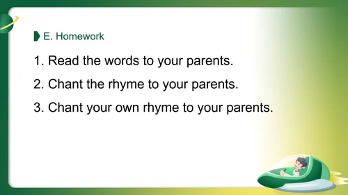 绿色渐变人教版一年级英语上教学PPT模板