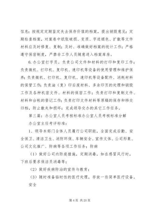 公司办公室考核标准 (2).docx