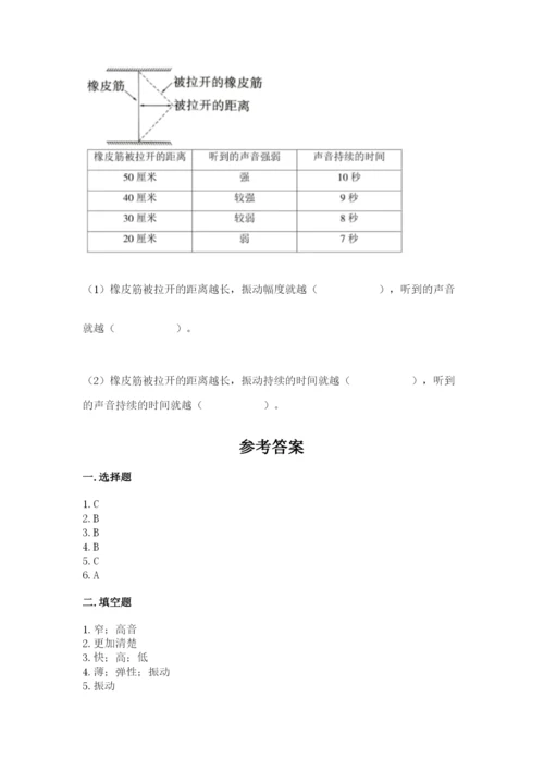 教科版科学四年级上册第一单元《声音》测试卷（重点）.docx