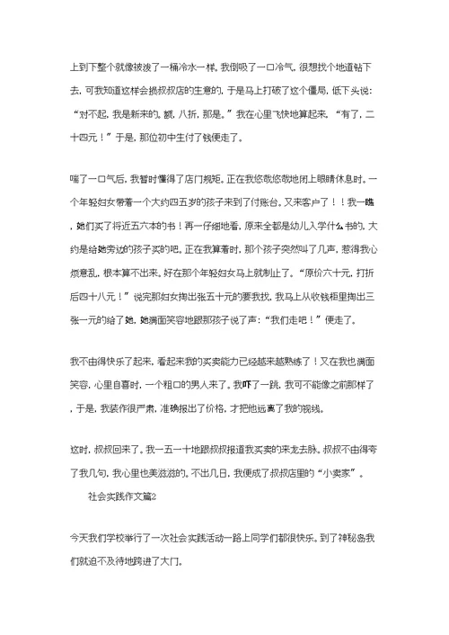 实用的社会实践作文汇编五篇