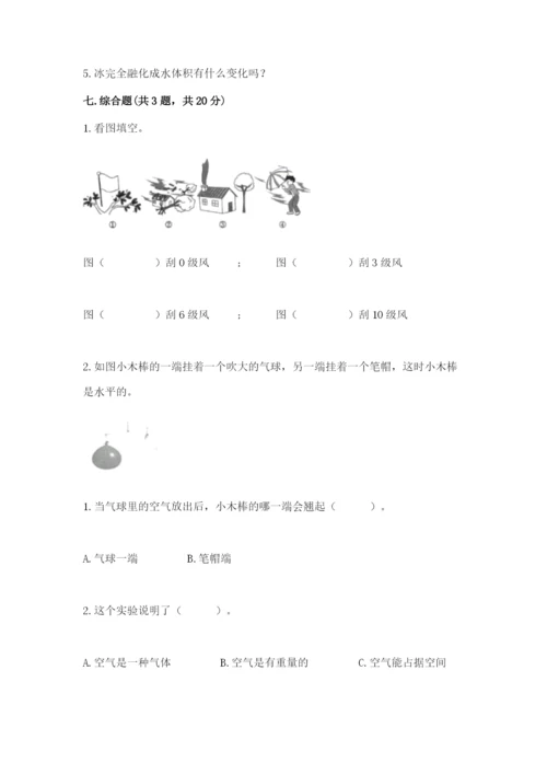 教科版三年级上册科学期末测试卷含完整答案（历年真题）.docx
