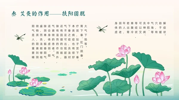绿色简约国潮风艾灸养生PPT模板