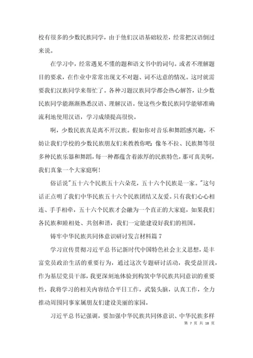 （精选）铸牢中华民族共同体意识研讨发言材料范文(通用11篇).docx