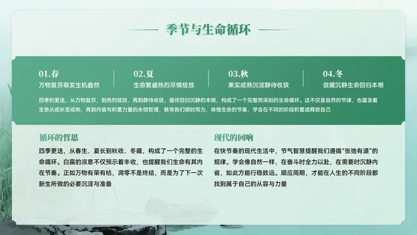 绿色系中国风白露节气介绍PPT模板
