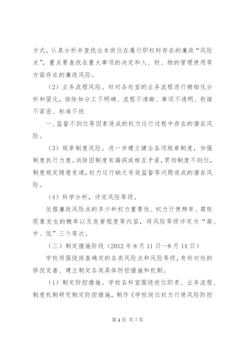 学校开展廉政风险防控工作实施方案 (5).docx