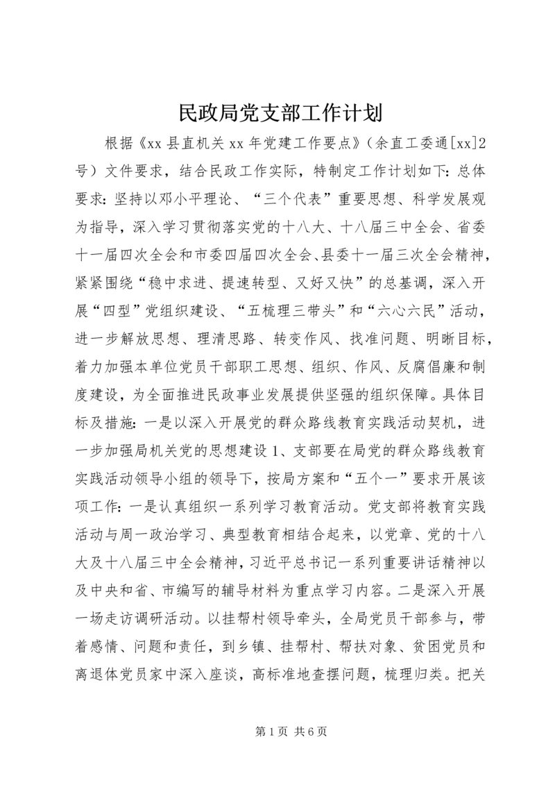民政局党支部工作计划.docx