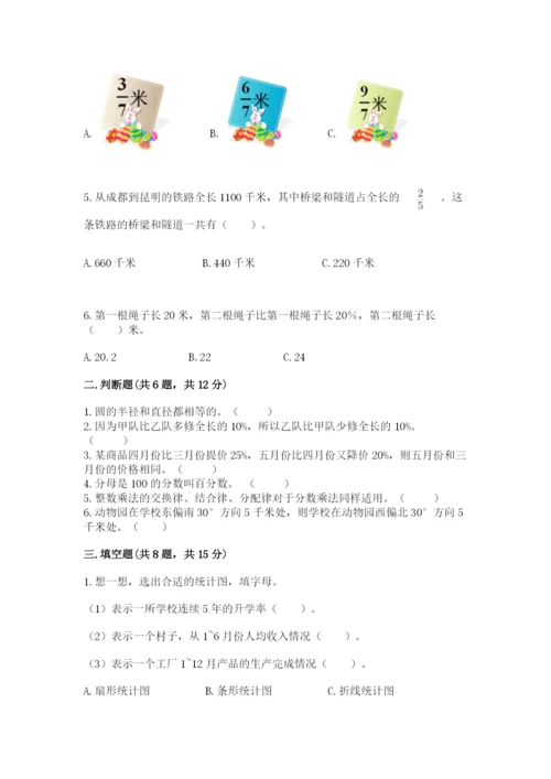 小学数学六年级上册期末测试卷附答案【a卷】.docx