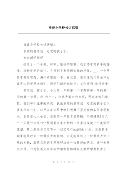 推普小学校长讲话稿.docx