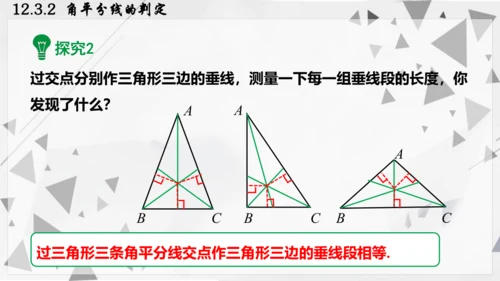 人教版数学八年级上册12.3.2  角平分线的判定课件（共22张PPT）