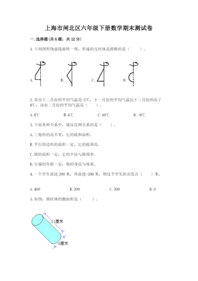 上海市闸北区六年级下册数学期末测试卷一套.docx