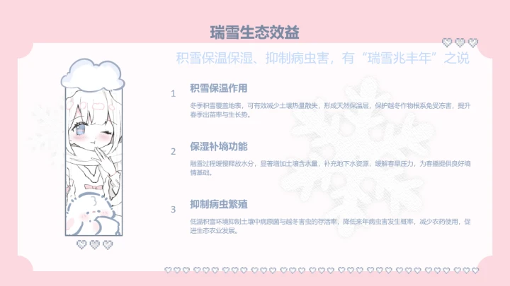 大雪节气小清新眠眠兔PPT主题