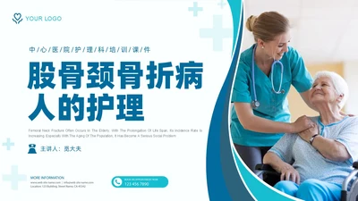 绿色实拍医疗护理培训股骨骨折护理查房培训PPT课件