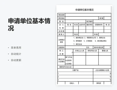 申请单位基本情况