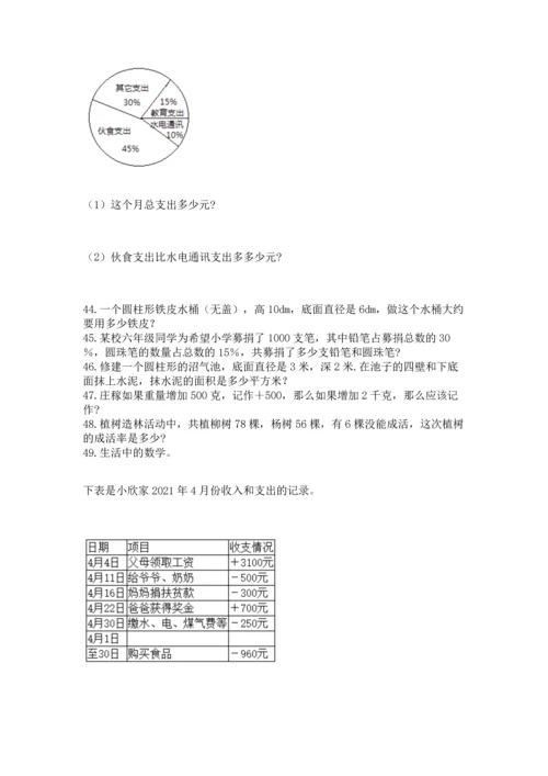 六年级小升初数学解决问题50道【必考】.docx