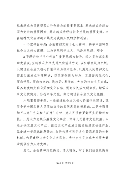 在陆大贯彻党的十七届六中全会精神学习会上的讲话.docx