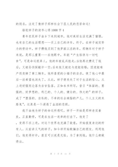 骆驼祥子小说的读书心得1000字5篇.docx