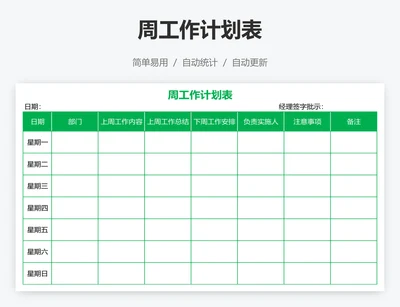周工作计划表