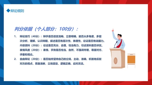 团体辩论赛超级辩论赛红蓝辩论赛PPT模板