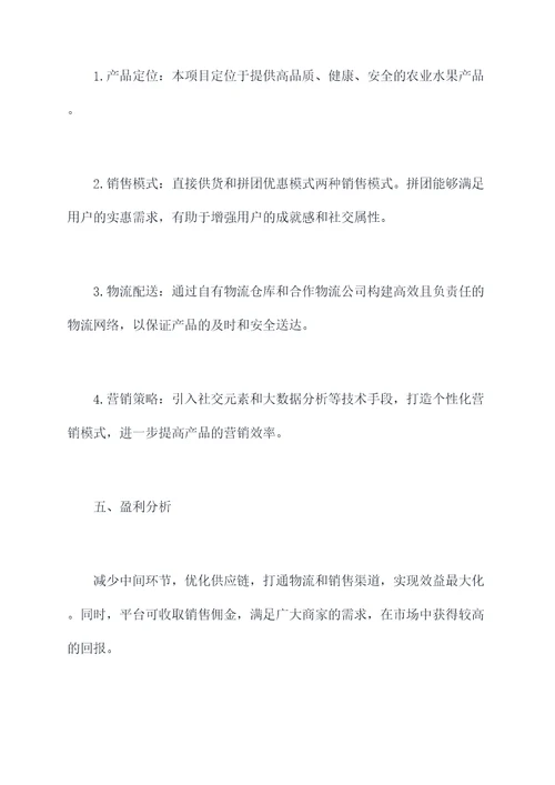 农业水果电商创业计划书