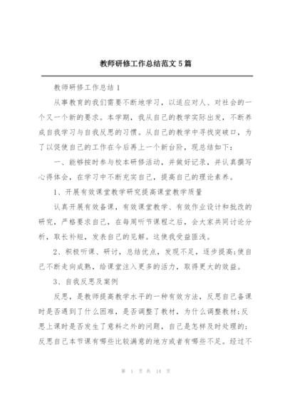 教师研修工作总结范文5篇.docx