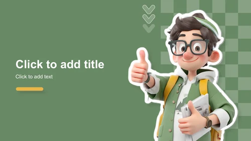 绿色卡通风应届生求职作品集展示PPT主题