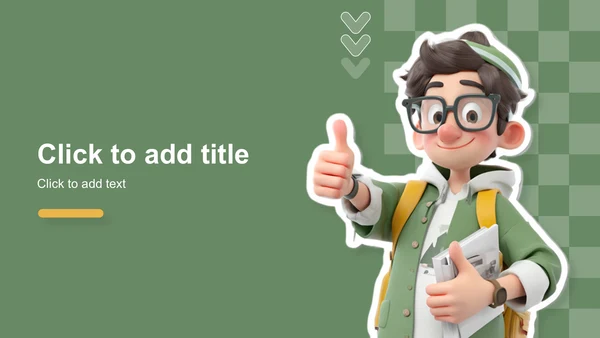 绿色卡通风应届生求职作品集展示PPT主题